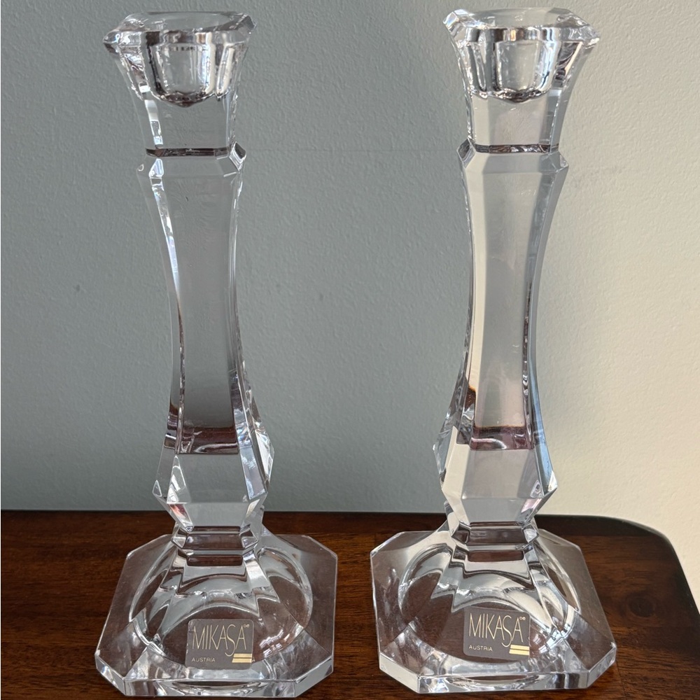 Mikasa Crystal Clear Candle Holders
